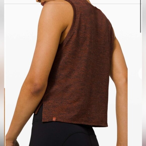 Lululemon Train to Be Tank Crop Mesh Top Slits '21 Boxy Stretch Seamless Shirt L - Picture 4 of 16
